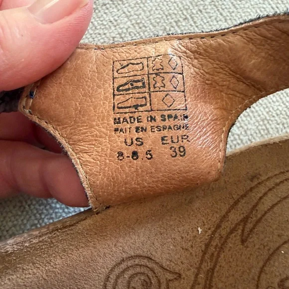 Taos Trulie Strappy Leather Comfort Sandals Blue 8-8.5 EU 39 - Picture 7 of 7